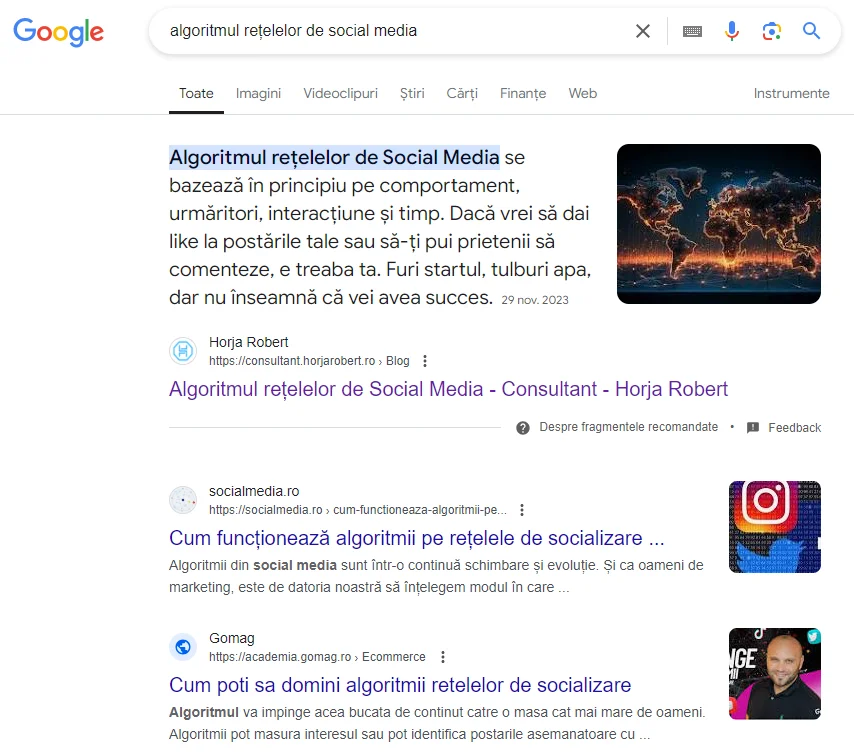 Algoritmul rețelelor de social media - 100 de articole de blog