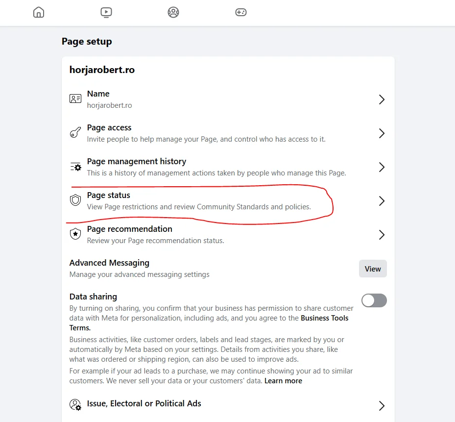 Cum verifici starea unei pagini de Facebook - Page status